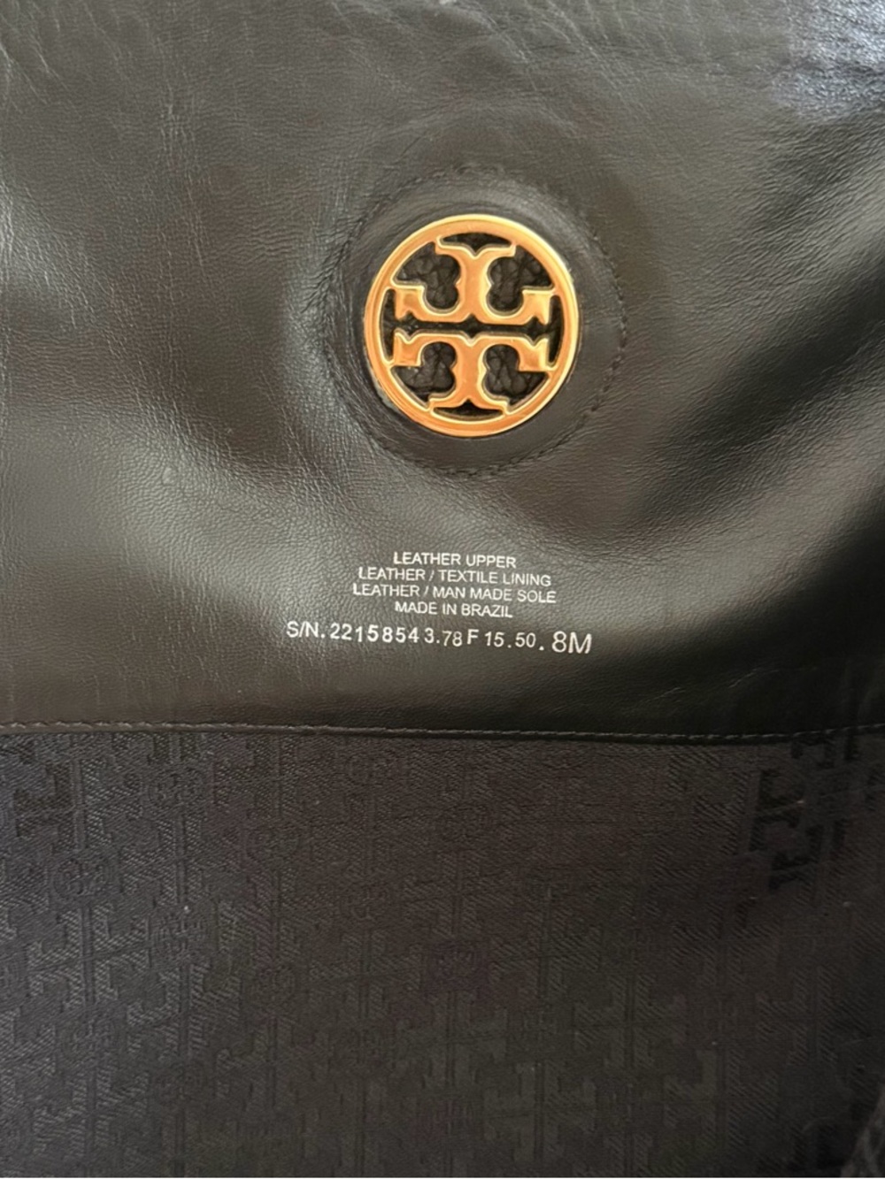 Tory Burch Black Tumbled Leather Pull On Junction Equestrian Riding Boots Gold 8 - Picture 14 of 16
